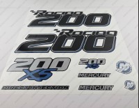 Mercury Racing 200XS Optimax DFI 2016-2017 Outboard Decal Kit
